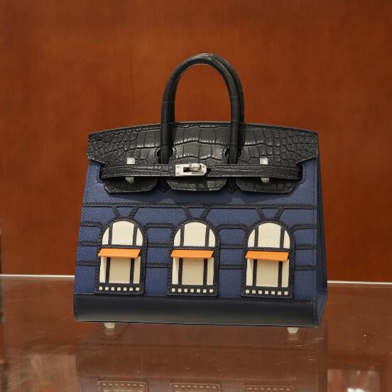 【エルメス HERMES】バーキン フォーブル 20  ディープブルー ブルーマリン ブルーインディゴ シルバー金具（100％手縫）